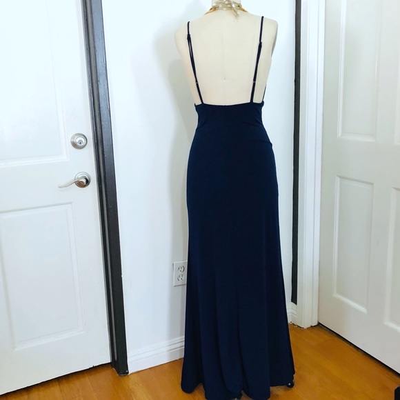 Fashion Nova Blue Open Slit Party Dress - Picture 7 of 9